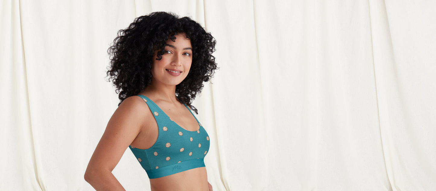 Stretch Cotton Scoop Bralette | Cozy Cookies