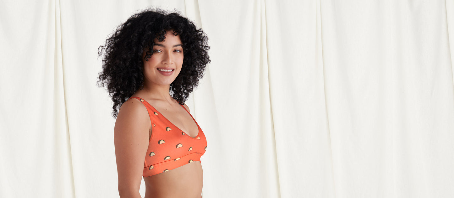 Stretch Cotton V-Neck Bralette | Tacos