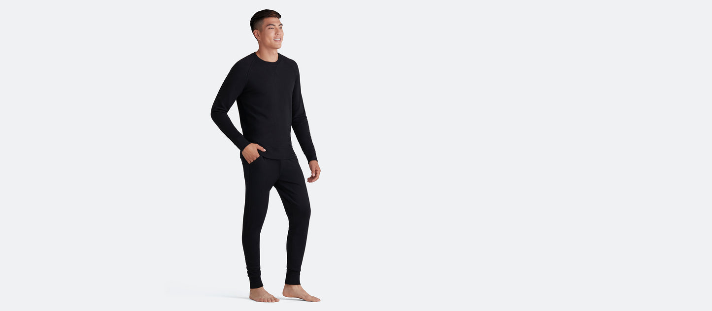 French Terry Crew Sweatshirt - Men's | Black