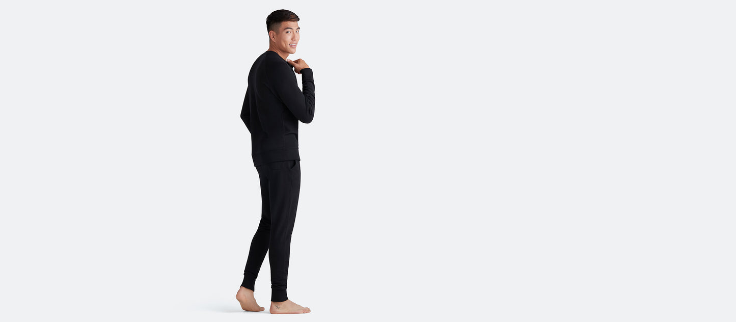 French Terry Crew Sweatshirt - Men's | Black