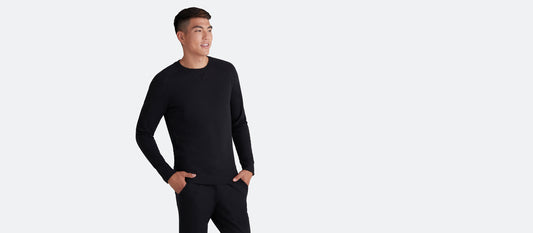 French Terry Crew Sweatshirt - Men's | Black