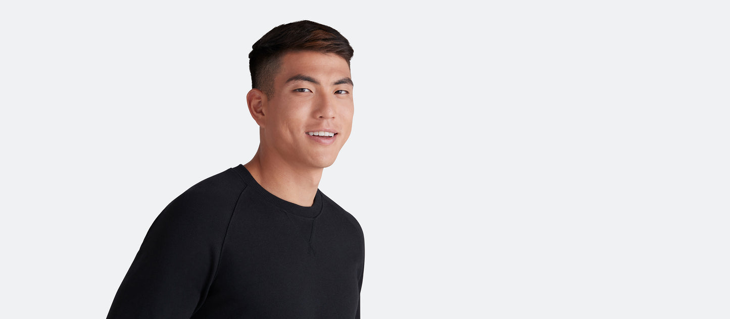 French Terry Crew Sweatshirt - Men's | Black