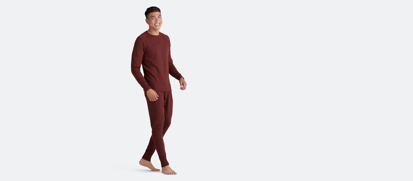 French Terry Crew Sweatshirt - Men's | Heather Burgundy