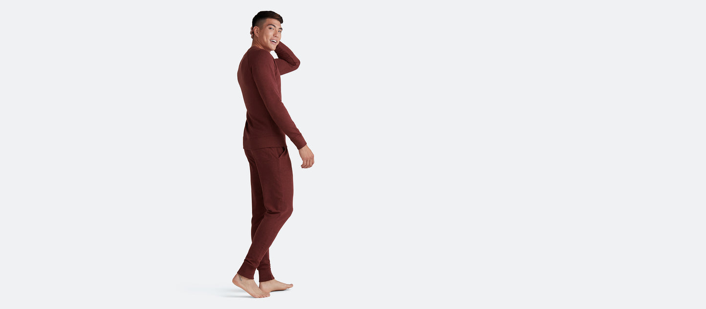 French Terry Crew Sweatshirt - Men's | Heather Burgundy