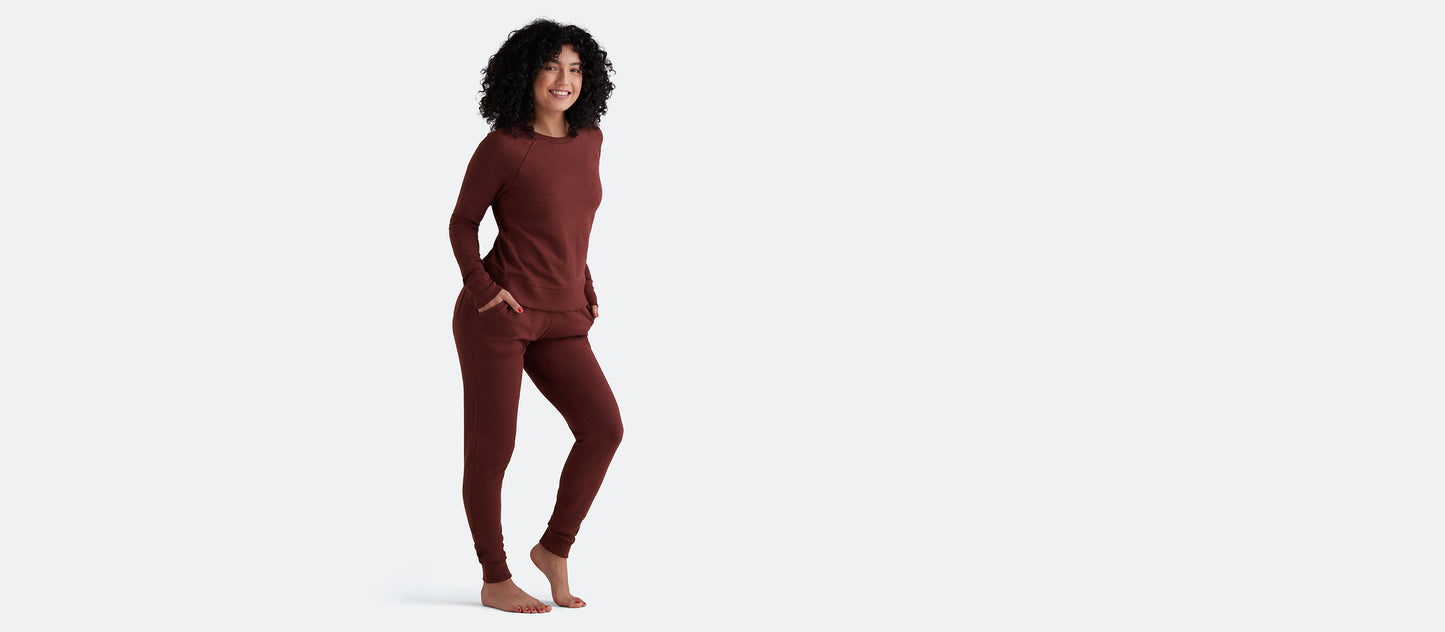 French Terry Crew Sweatshirt - Women's | Heather Burgundy
