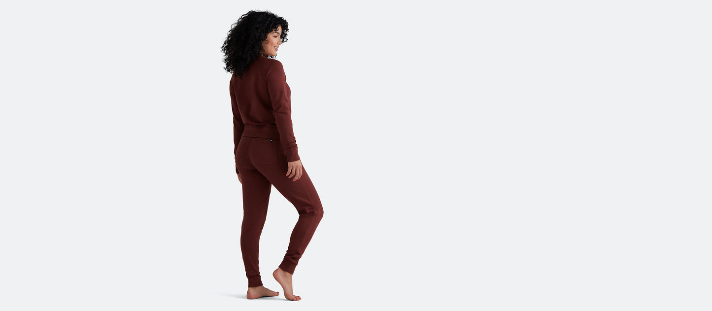 French Terry Crew Sweatshirt - Women's | Heather Burgundy